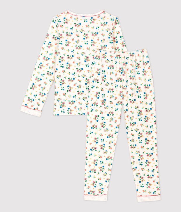 Girls' Floral Print Tube Knit Pyjamas white/multicolor